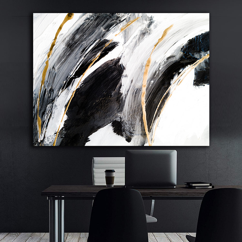 Canvas Painting - Black and White Abstract