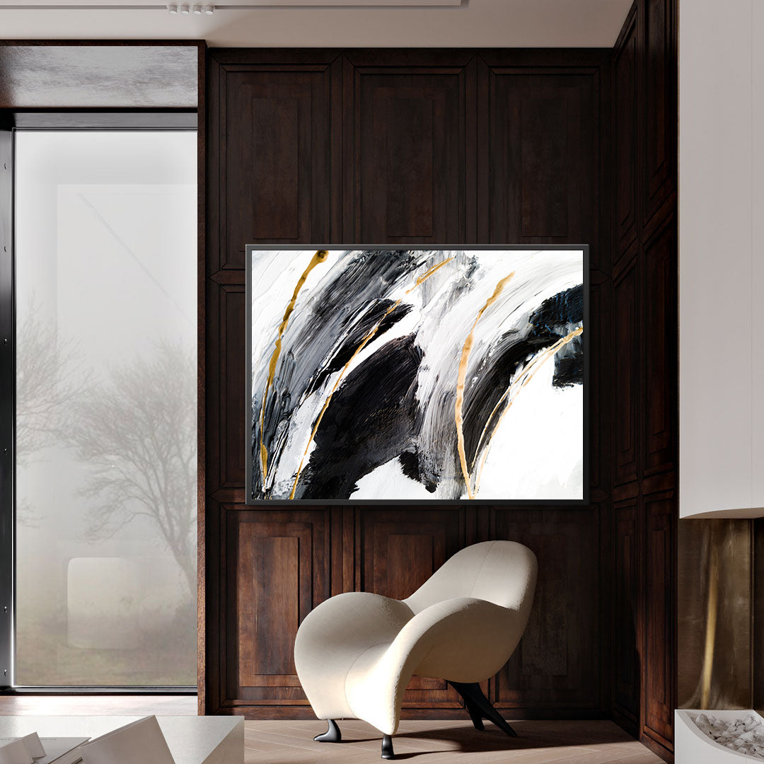 Canvas Painting - Black and White Abstract