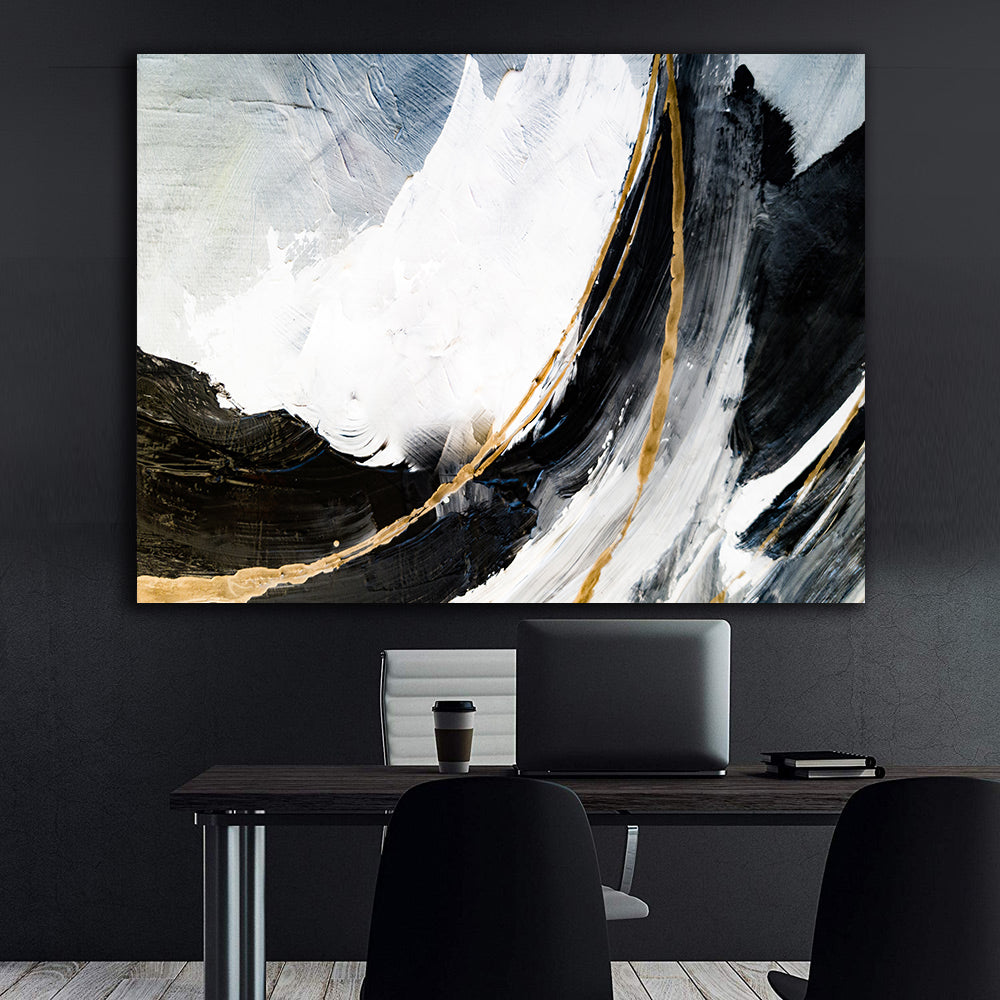 Canvas Painting - Black and White Abstract