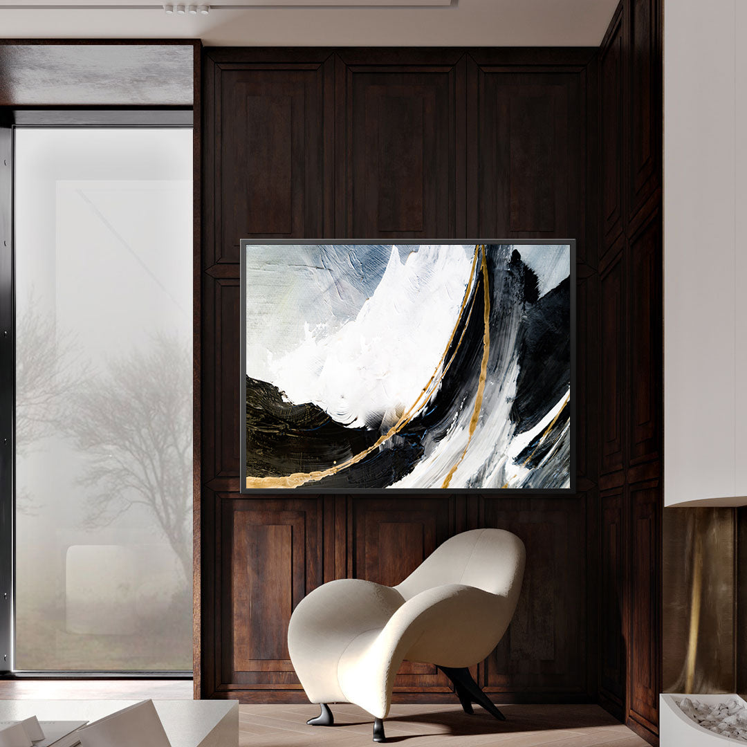 Canvas Painting - Black and White Abstract