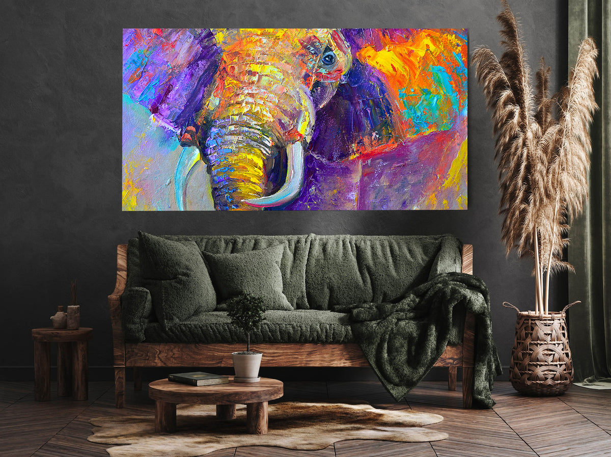 Canvas Painting - Multicolored Elephant
