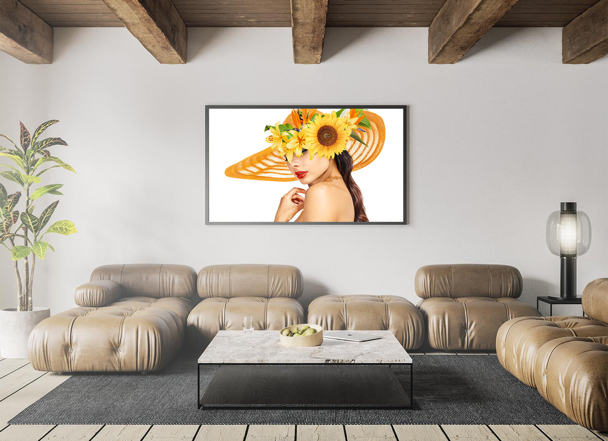 Canvas Painting - Woman with Hat Portrait