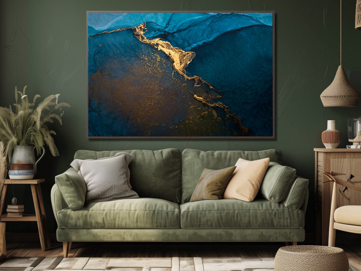 Canvas Painting - Abstract Blue Gold