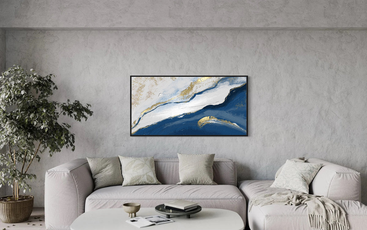 Tablou Canvas - Abstract Alb si Albastru