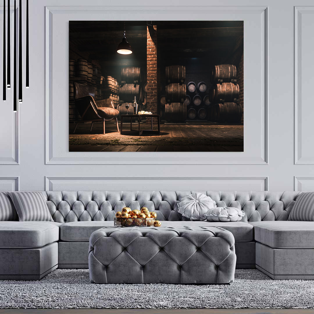 Canvas Painting - Wine Barrels