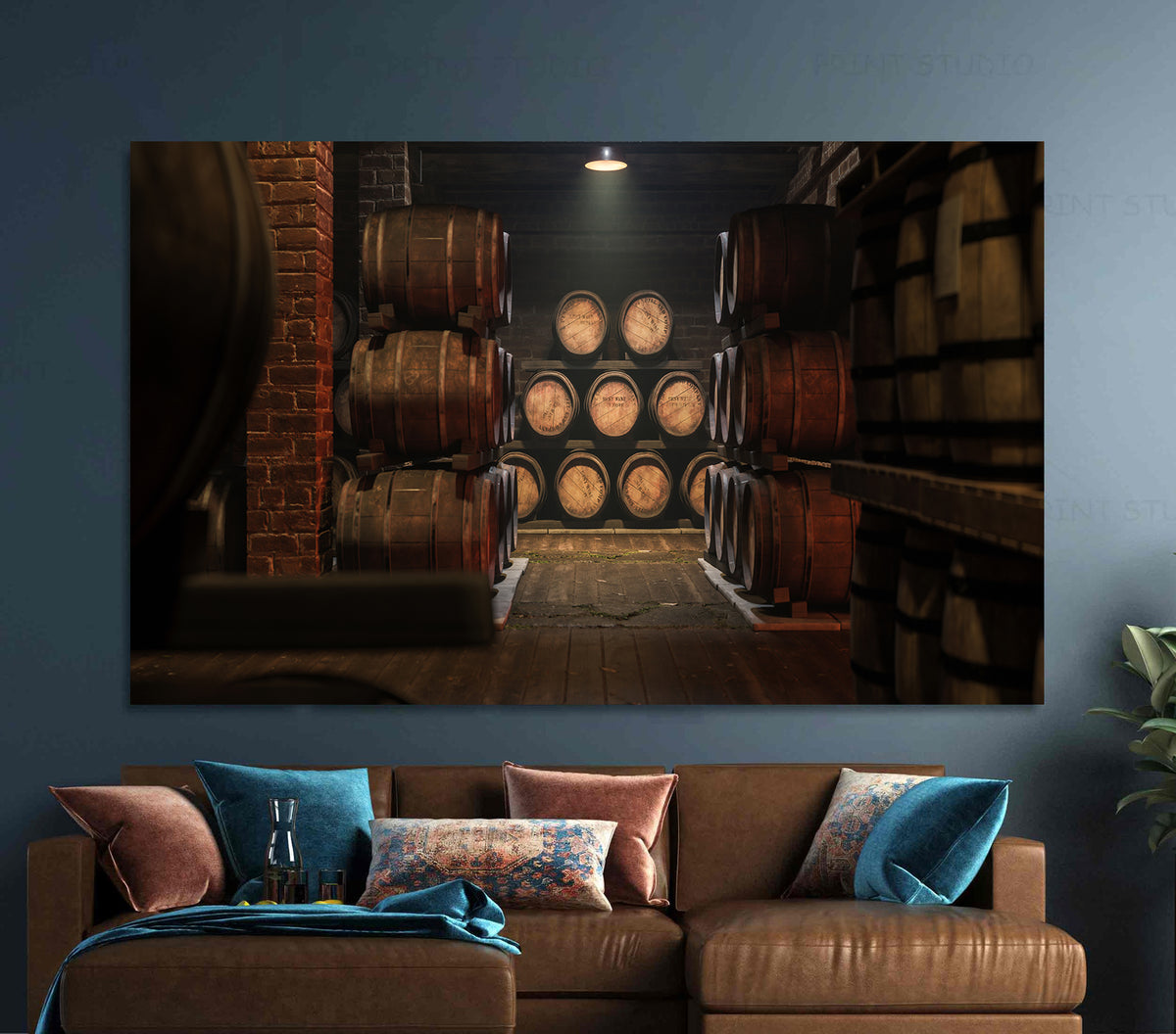 Canvas Painting - Wine Barrels