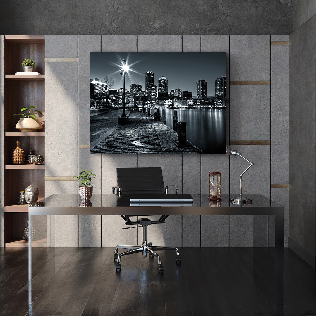 Canvas Painting - Black and White City