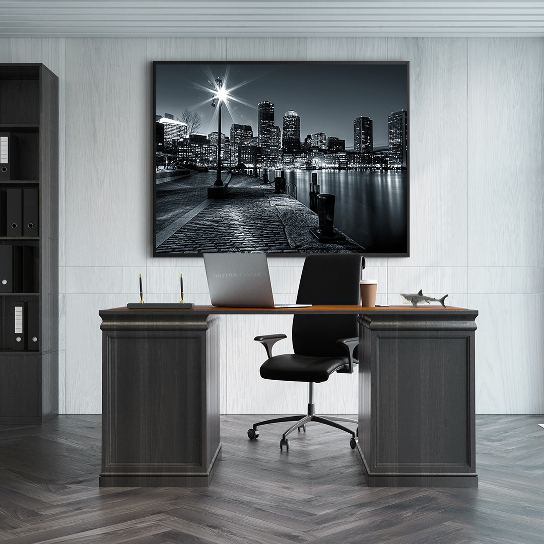 Canvas Painting - Black and White City