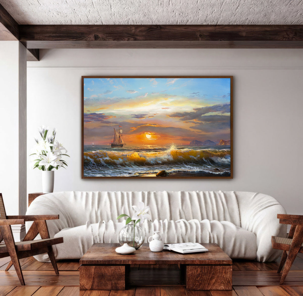 Tablou Canvas - Barcute cu Panze pe Mare