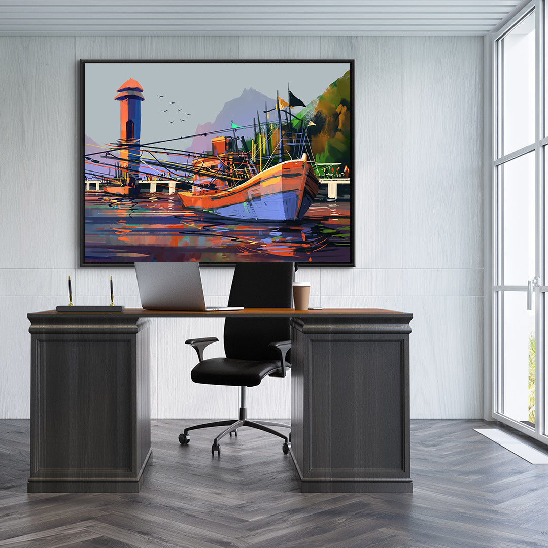 Canvas Painting - Multicolored Boat