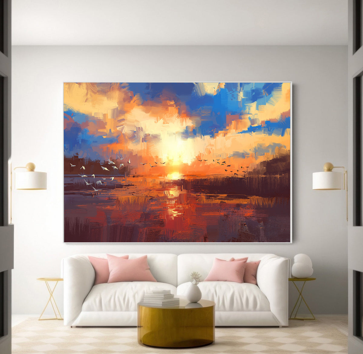 Canvas Painting - Birds Travel Landscape