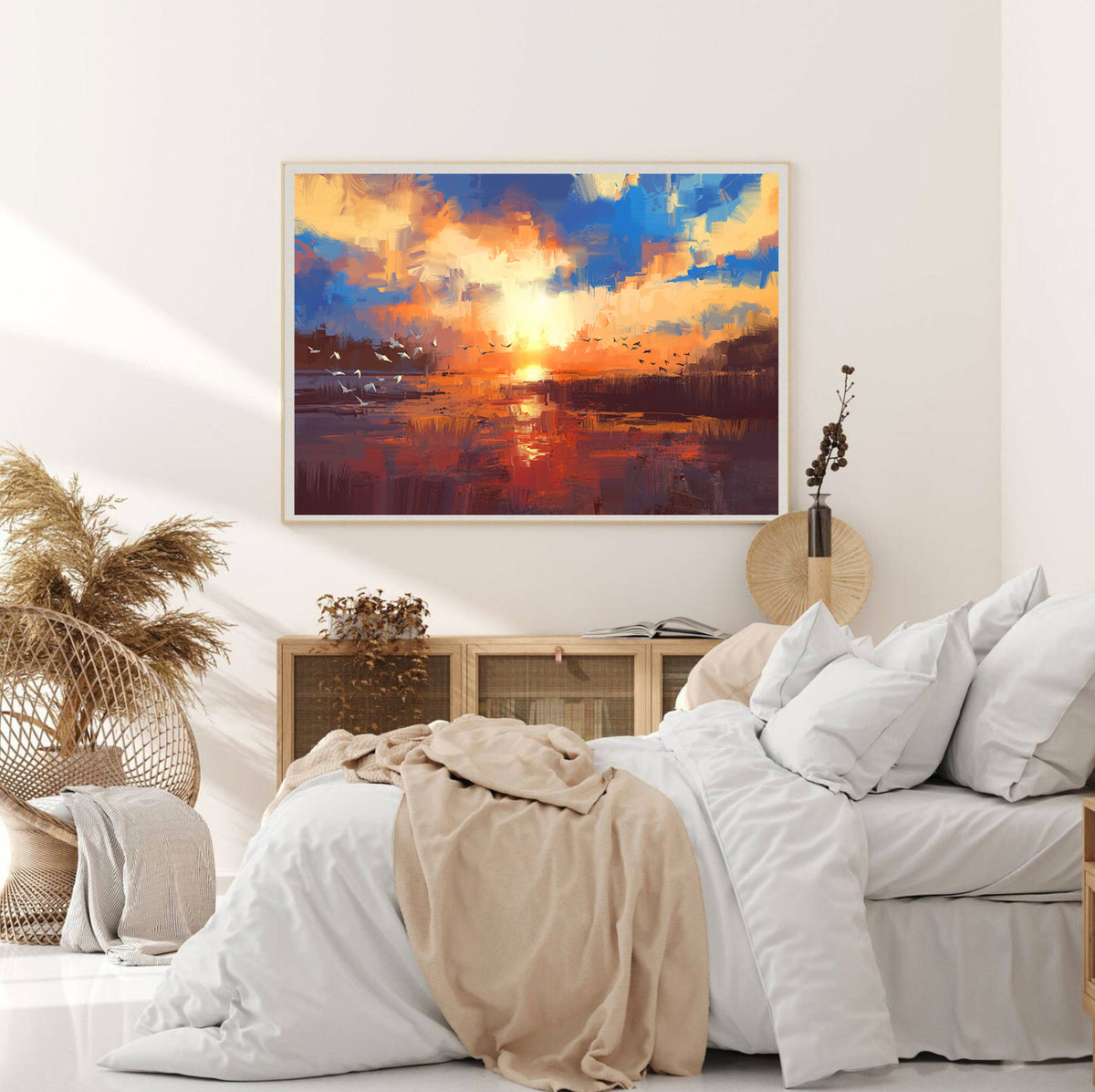 Canvas Painting - Birds Travel Landscape