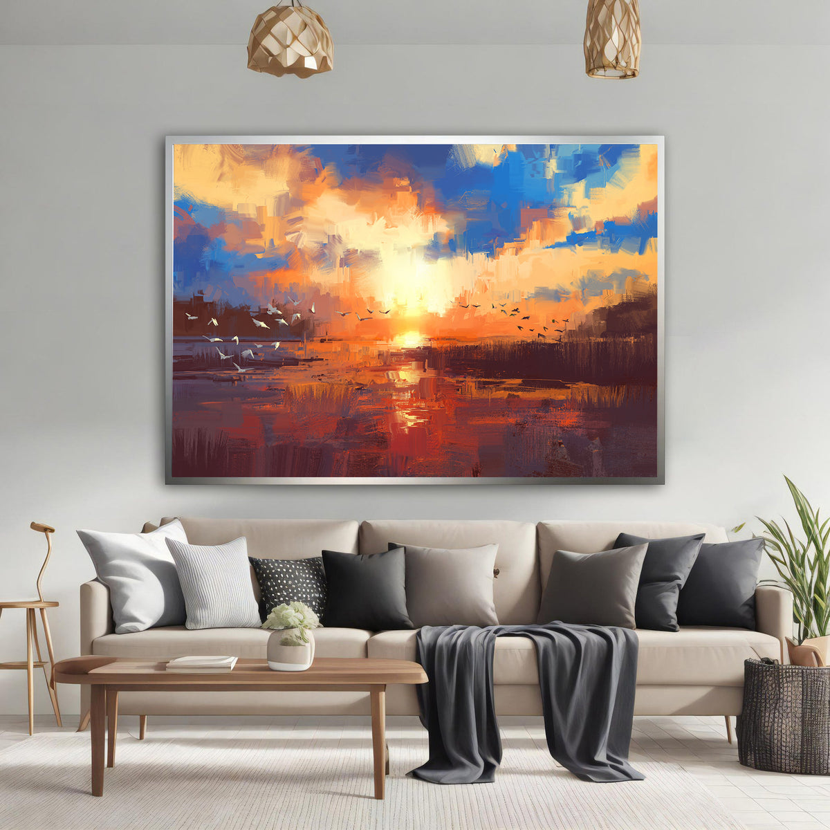 Canvas Painting - Birds Travel Landscape