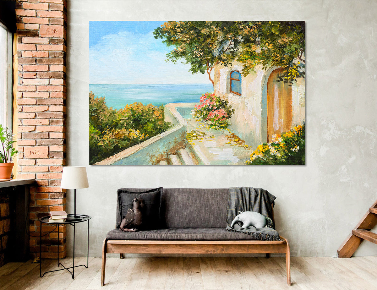 Canvas Painting - House by the Sea
