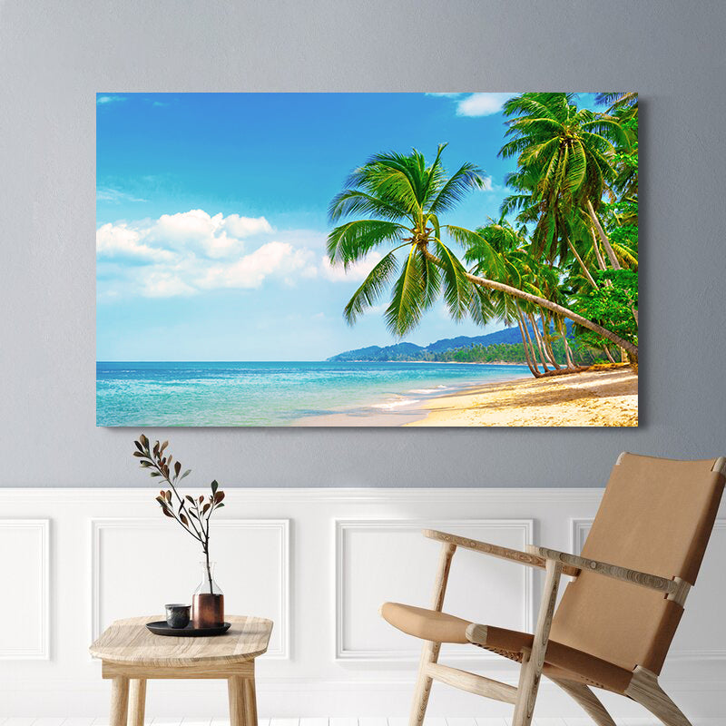 Canvas Painting - Palm Trees on the Beach