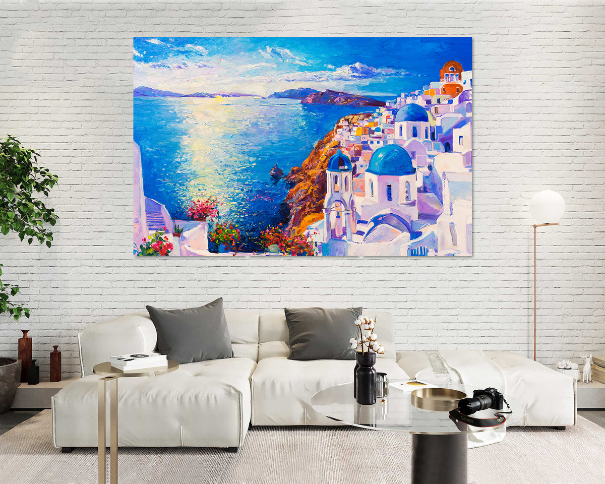 Canvas Painting - Santorini Greece