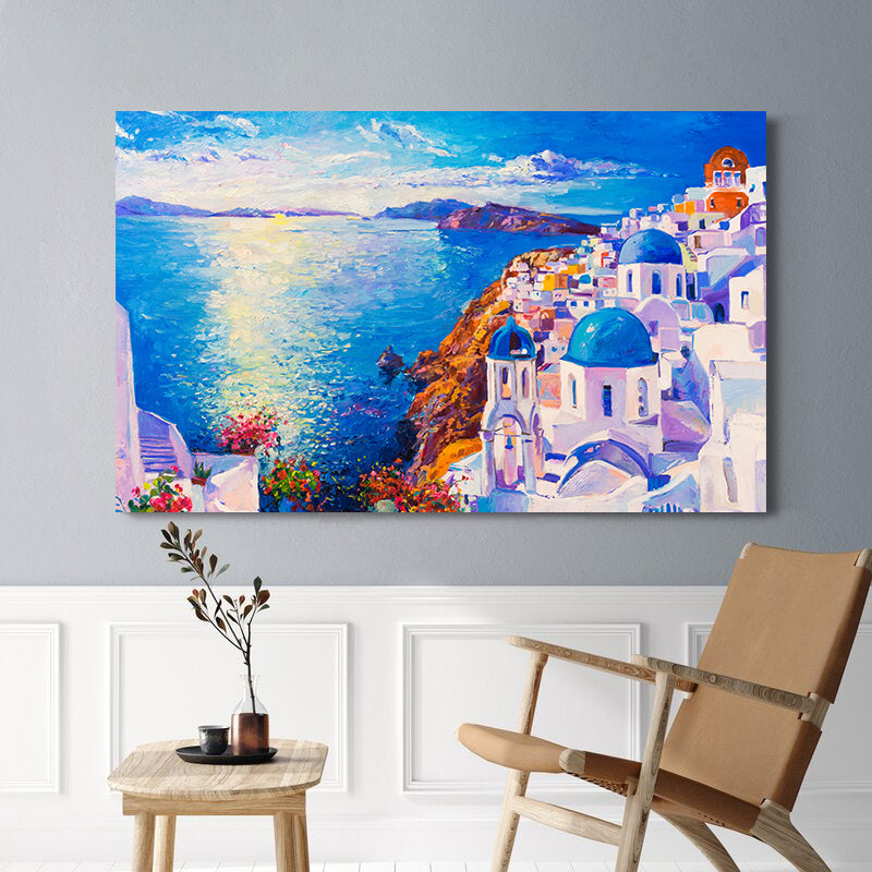 Canvas Painting - Santorini Greece