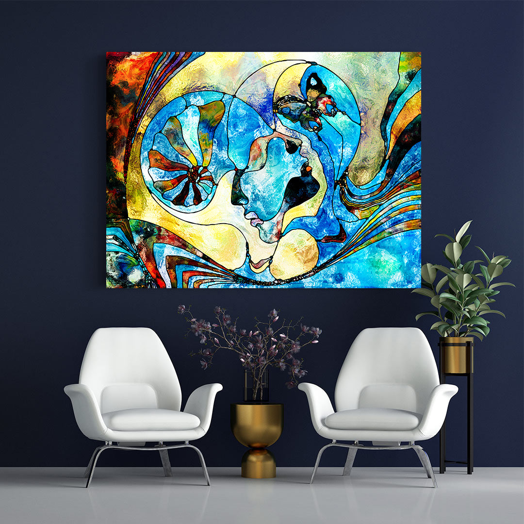 Canvas Painting - Two Lovers Abstract