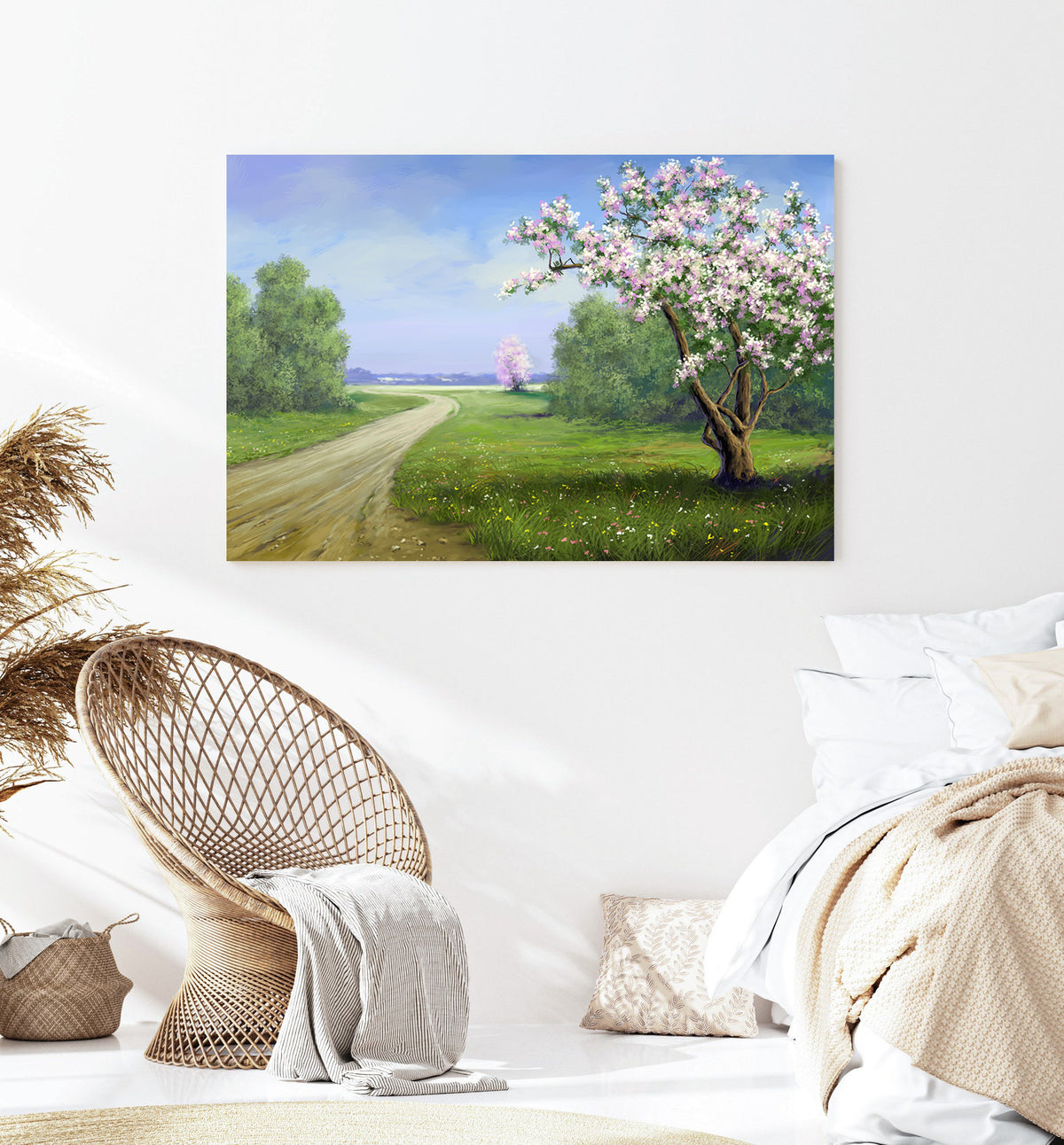 Canvas Painting - Tree with Pink Flowers