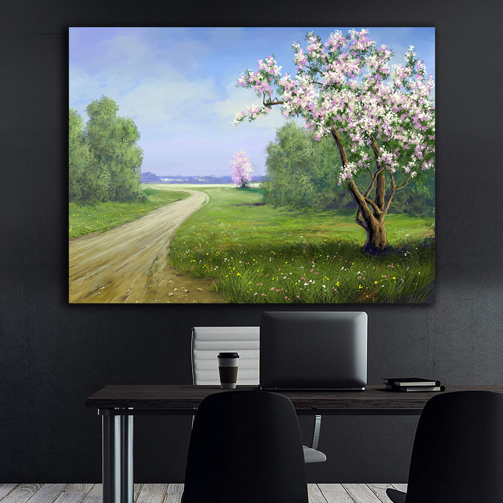 Canvas Painting - Tree with Pink Flowers