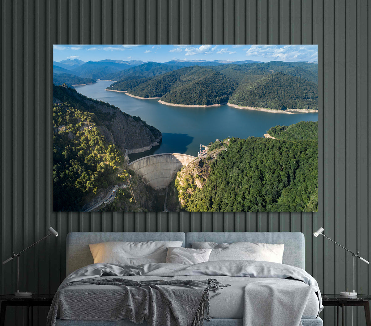 Canvas Painting - Vidraru Dam and Lake