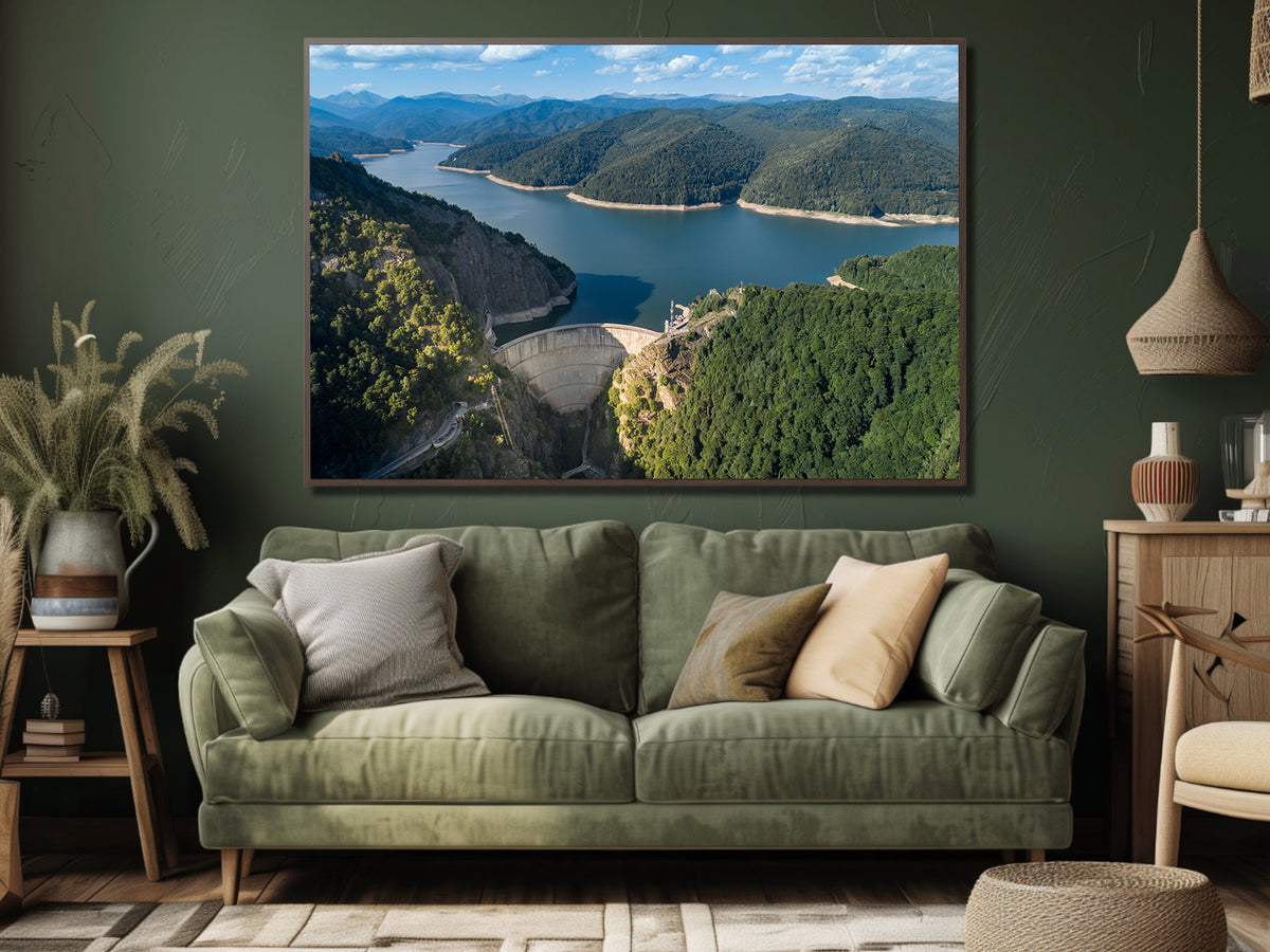 Canvas Painting - Vidraru Dam and Lake