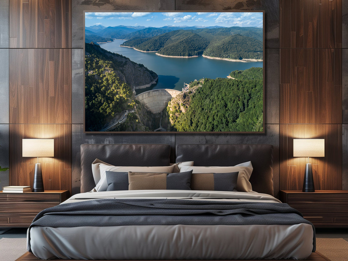 Canvas Painting - Vidraru Dam and Lake