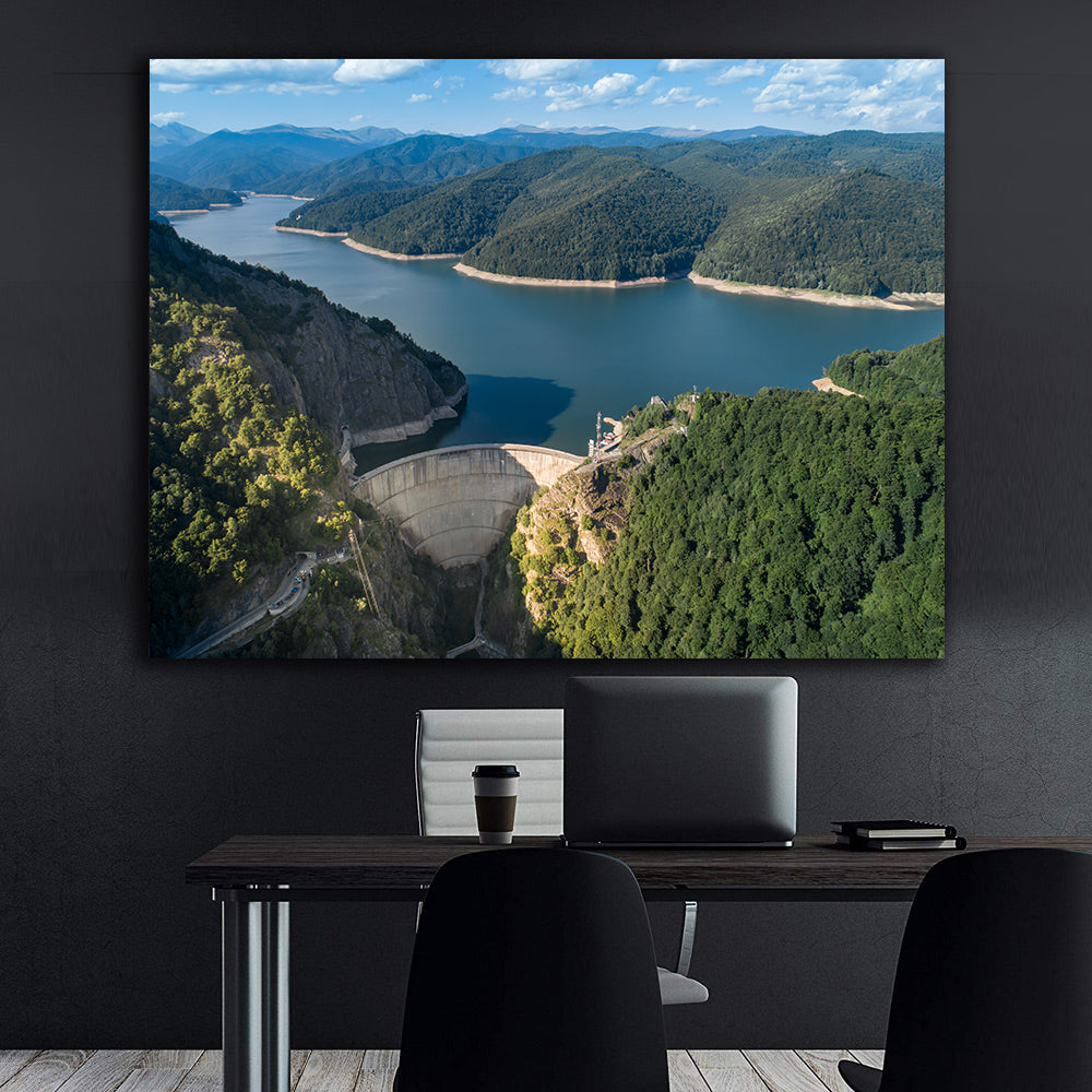 Canvas Painting - Vidraru Dam and Lake