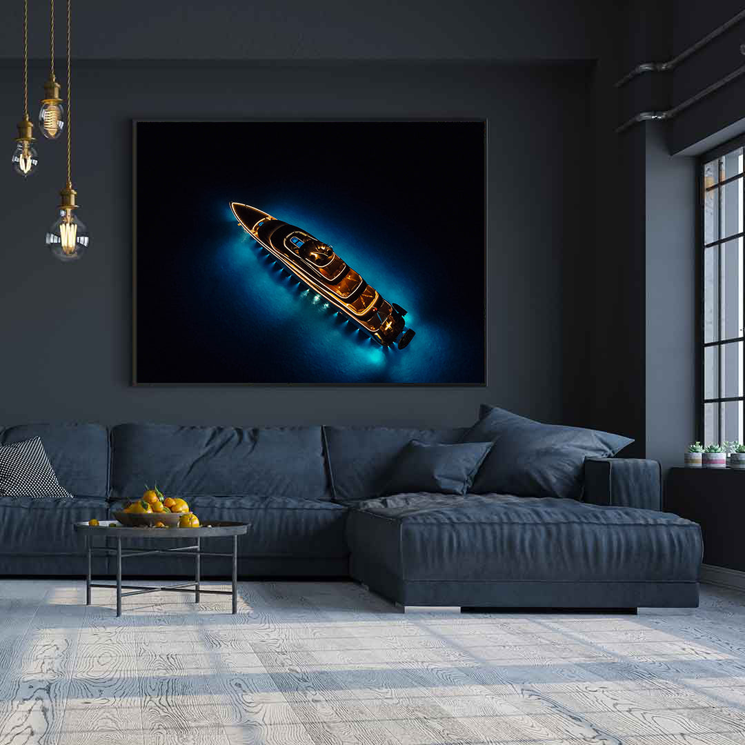 Canvas Painting - Luxury Yacht on the Water