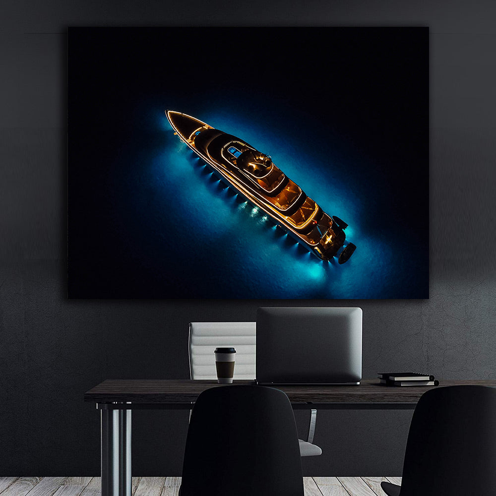 Canvas Painting - Luxury Yacht on the Water