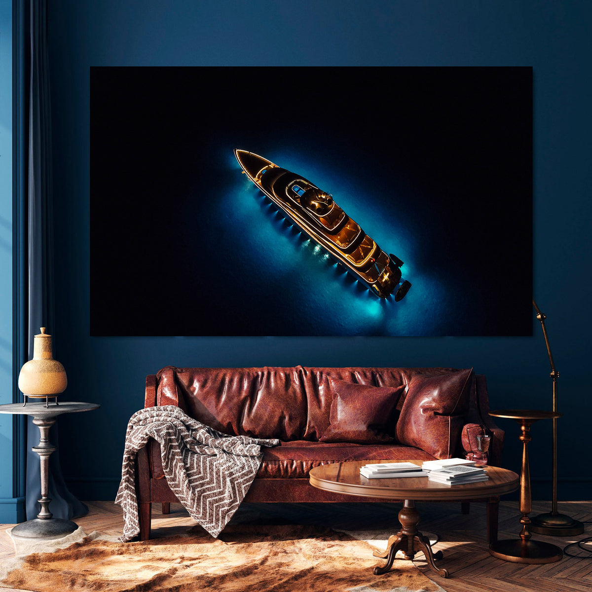 Canvas Painting - Luxury Yacht on the Water