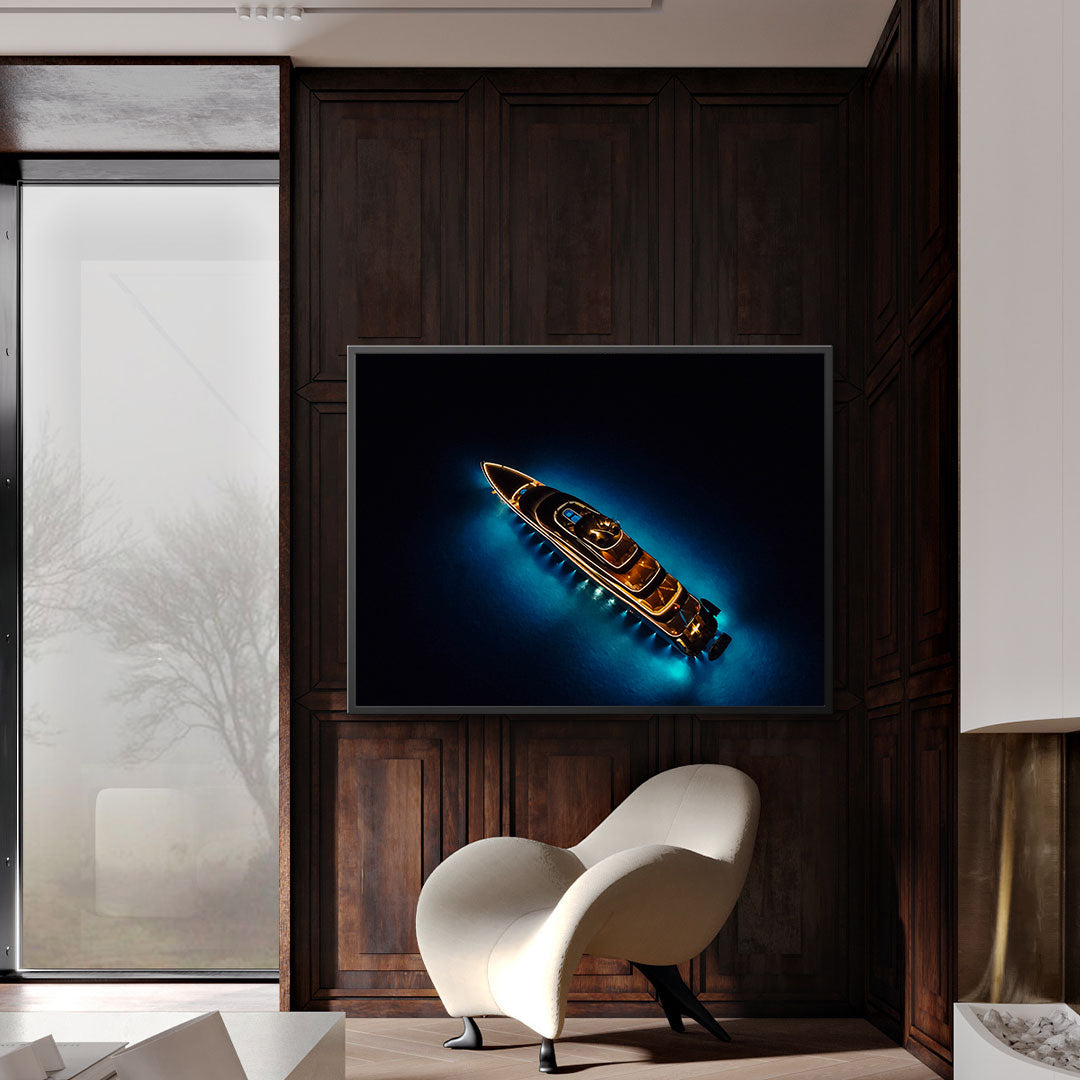 Canvas Painting - Luxury Yacht on the Water