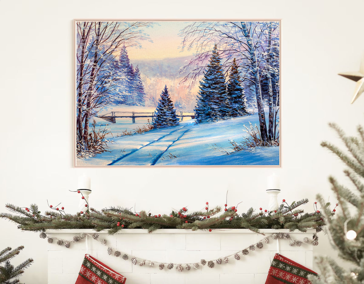 Canvas Painting - Winter Forest Landscape