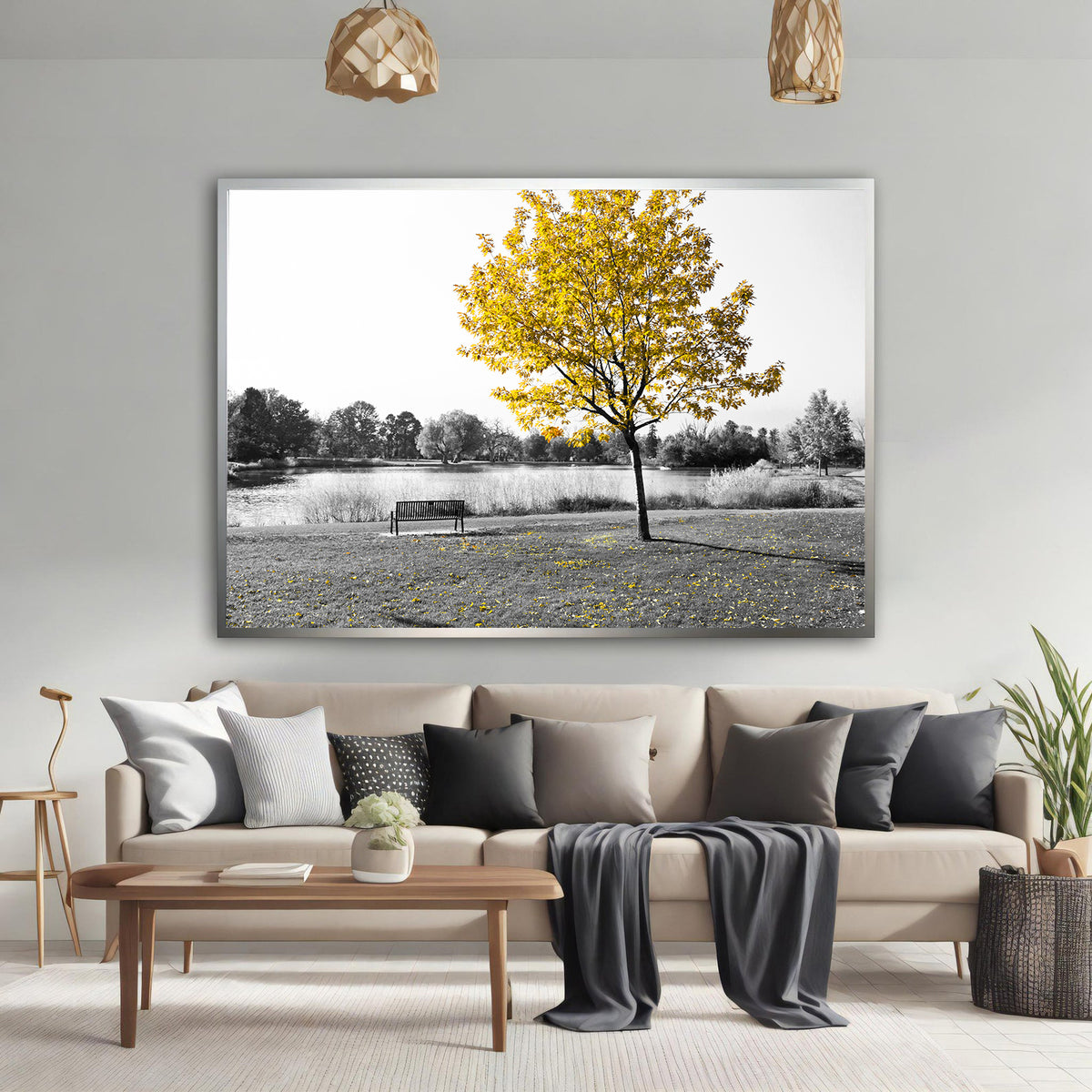 Canvas Painting - Tree with Yellow Leaves