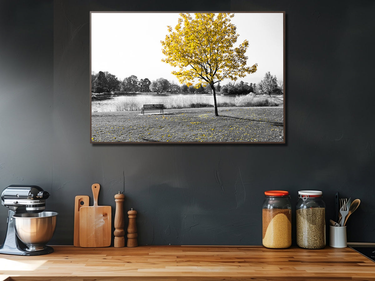 Tablou Canvas - Copac cu Frunze Galbene