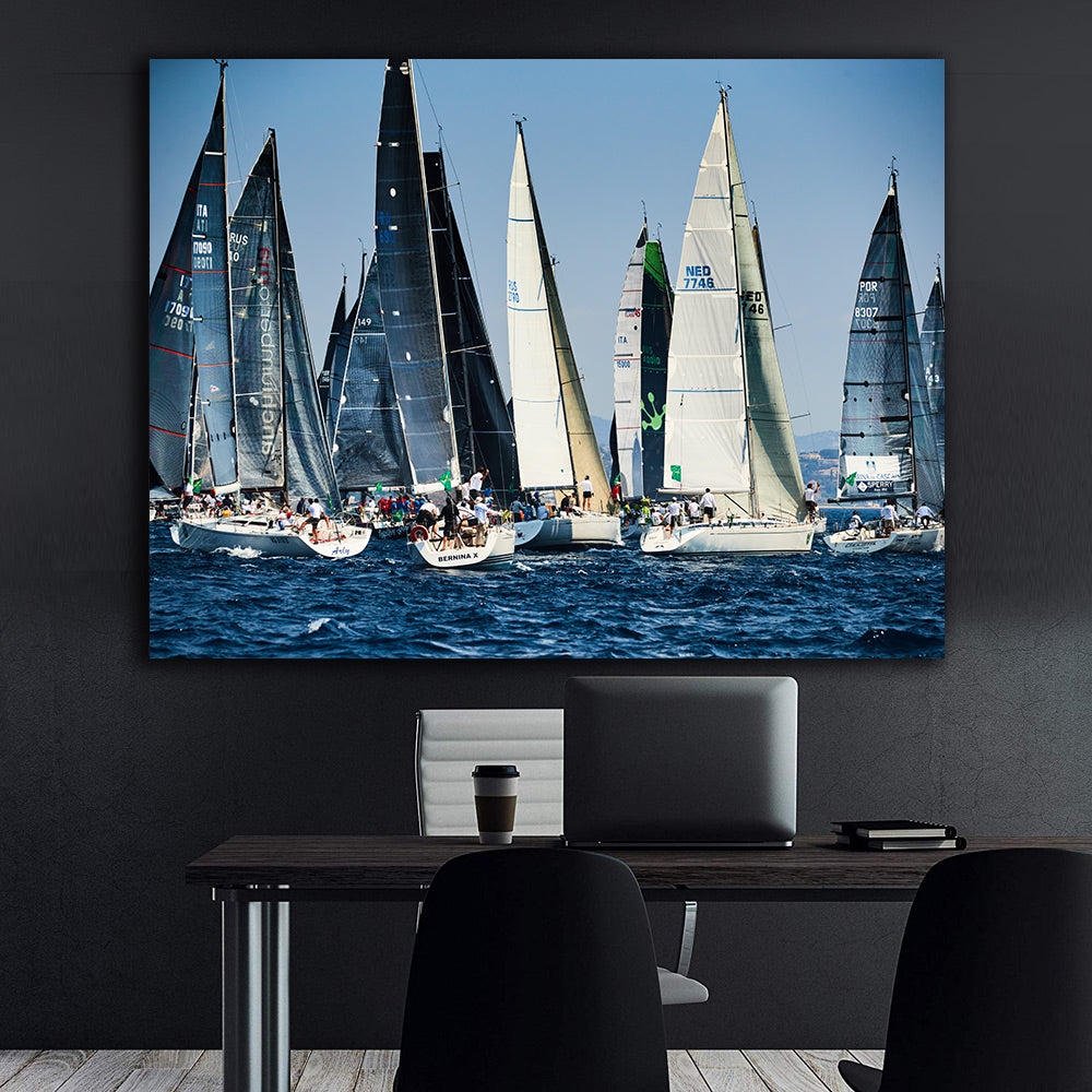 Canvas Painting - Water Sports Competitions with Boats