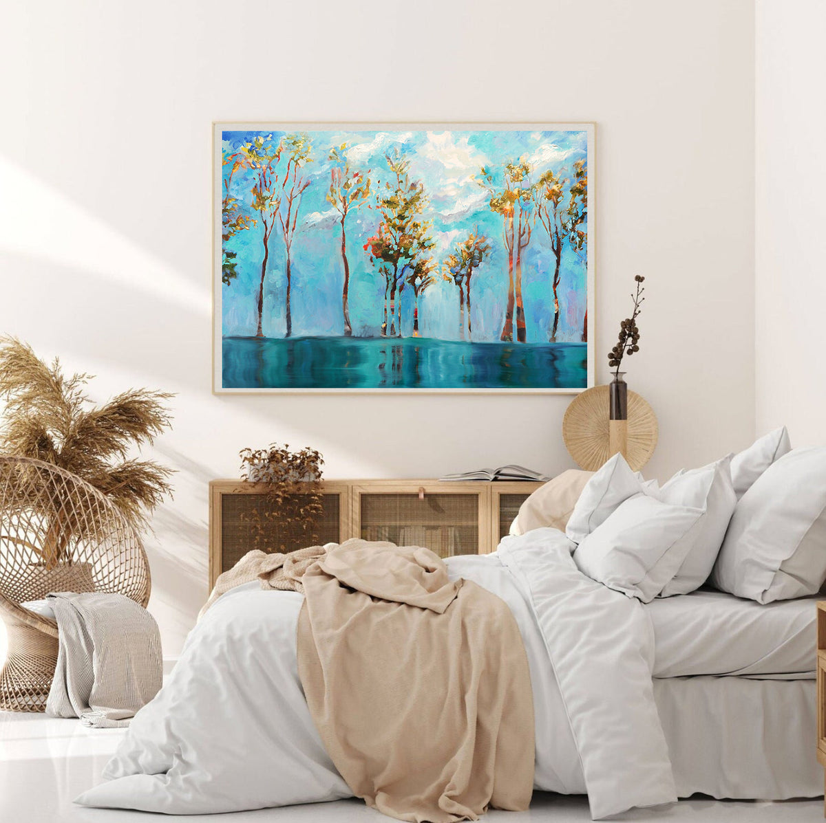 Canvas Painting - Trees with Green Leaves