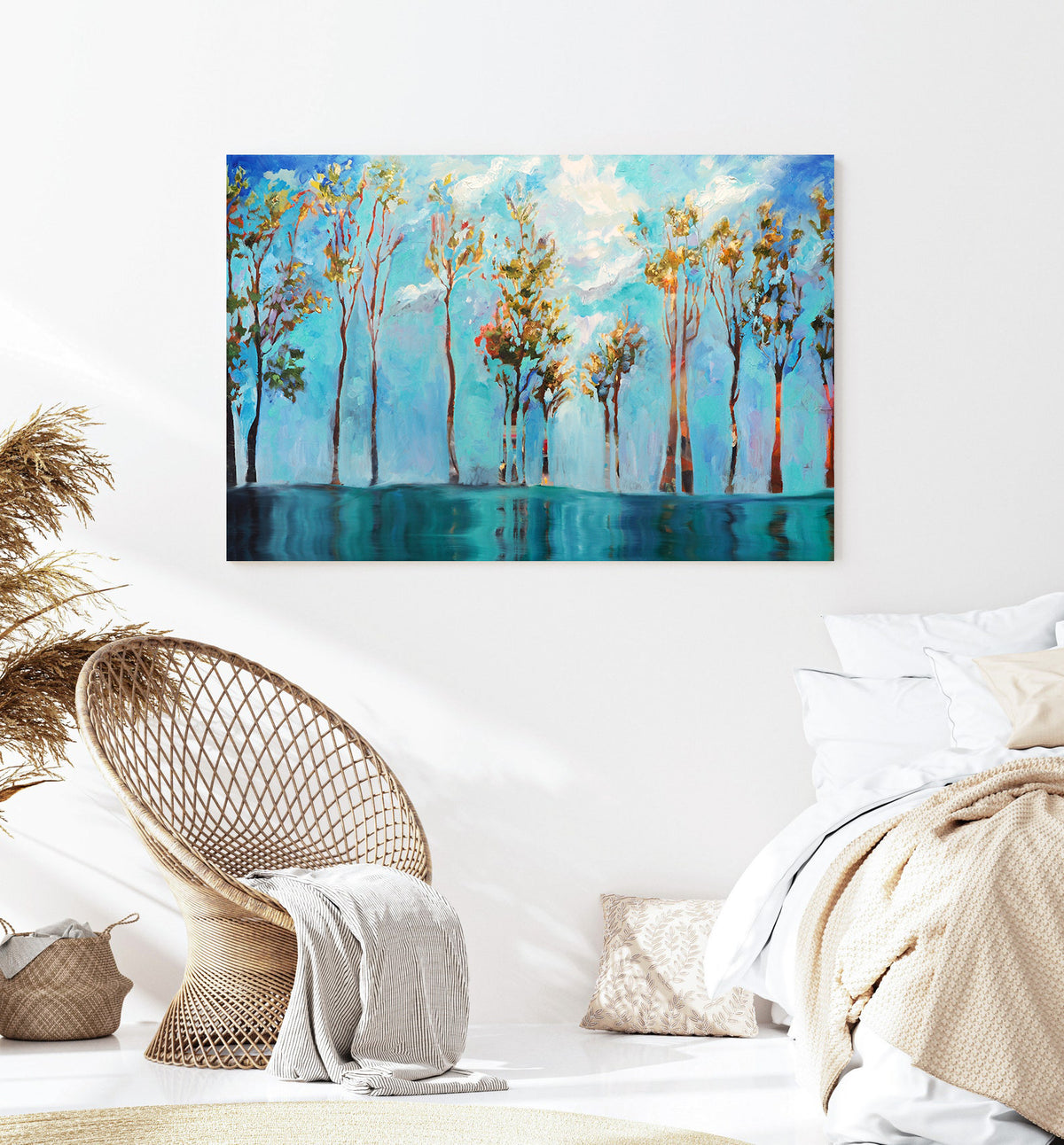 Canvas Painting - Trees with Green Leaves