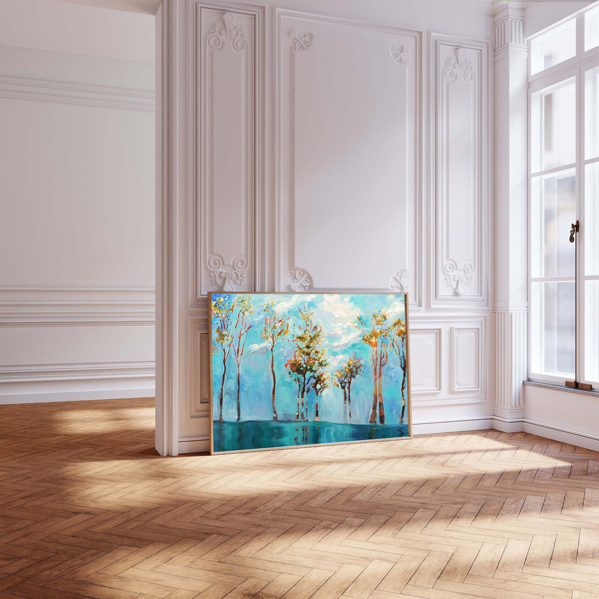Canvas Painting - Trees with Green Leaves