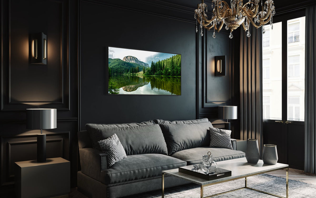 Canvas Painting - Lake in the Forest Landscape