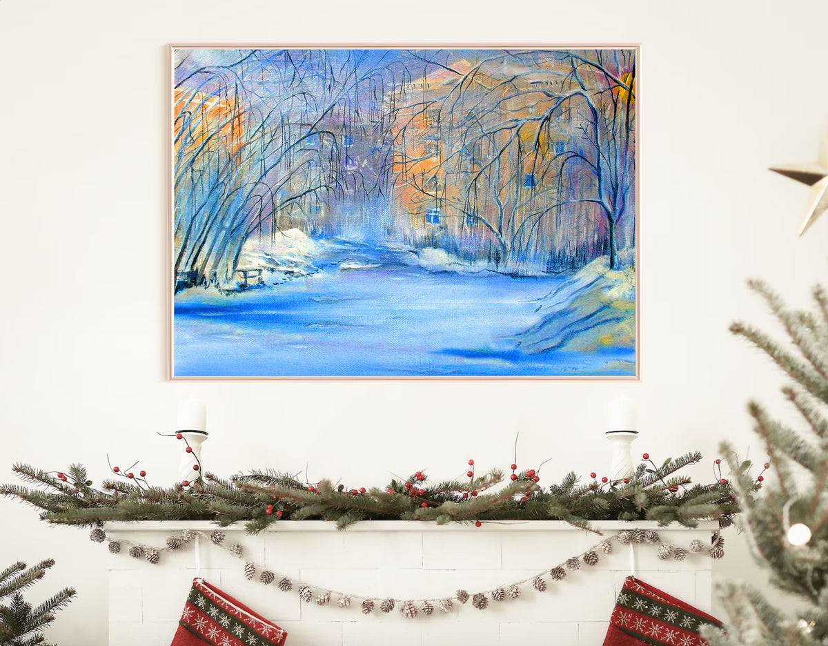 Canvas Painting - Winter in the Forest Landscape