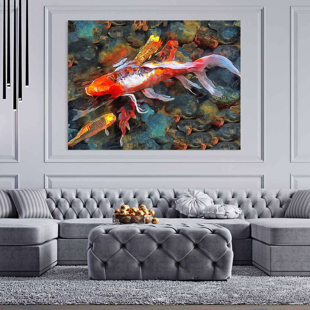 Canvas Painting - Fishes in Water