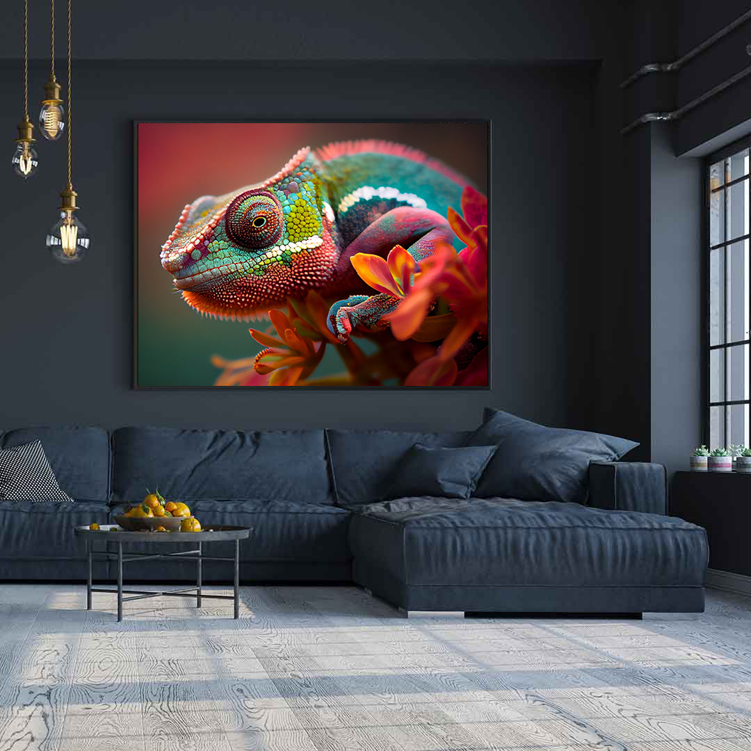 Canvas Painting - Chameleon Portrait