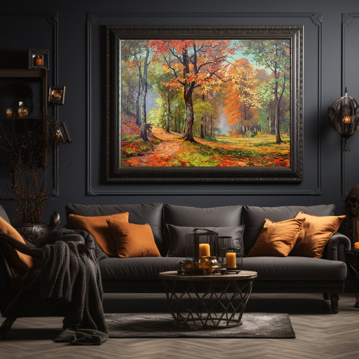 Canvas Painting - Autumn in the Forest Landscape