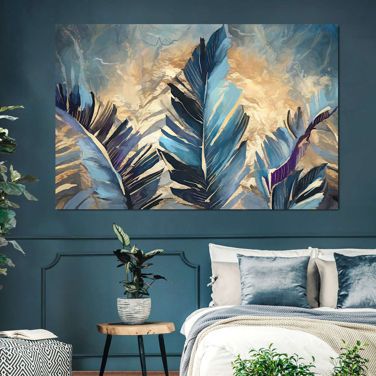 Canvas Painting - Golden Touch on Feathers