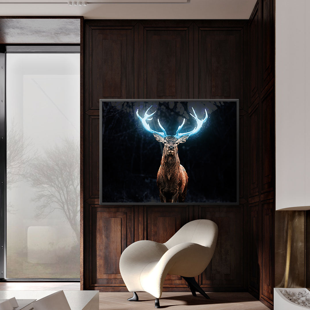 Canvas Painting - Deer with Blue Antlers