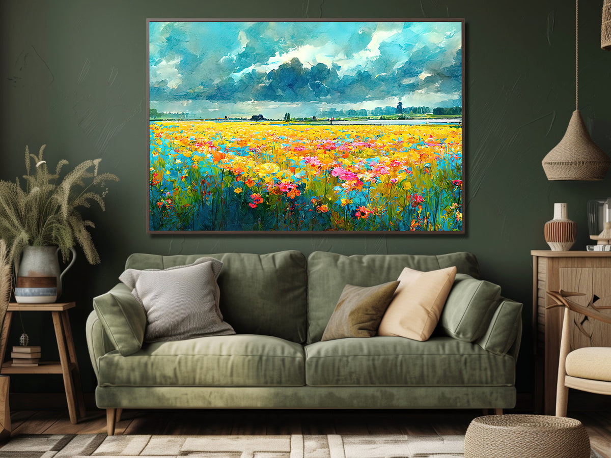 Canvas Painting - Field with Flowers