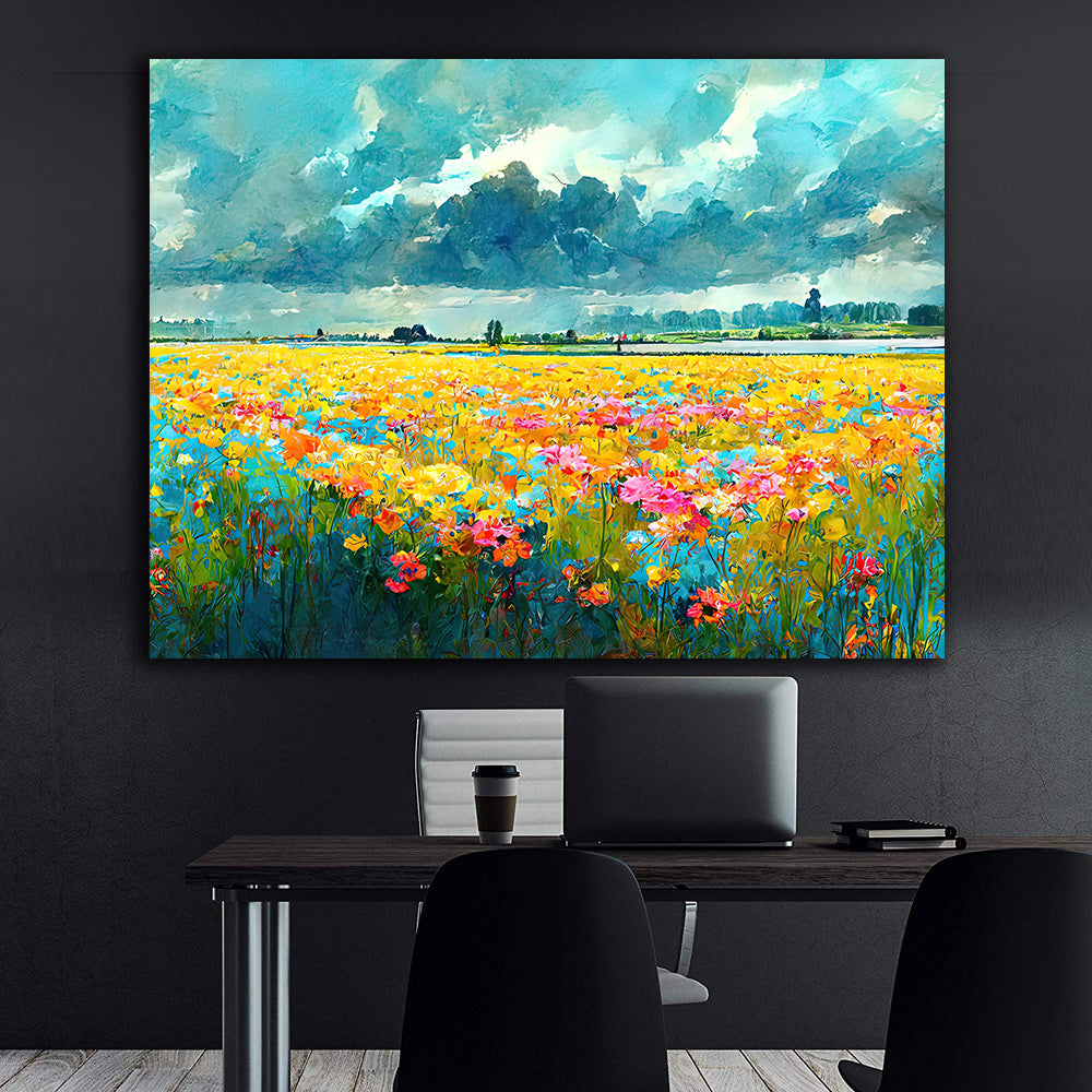 Canvas Painting - Field with Flowers