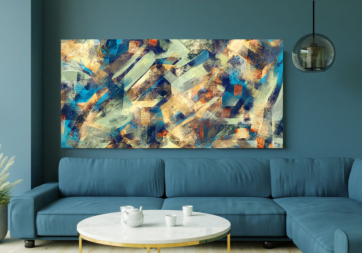 Canvas Painting - Blue Cubist Depiction