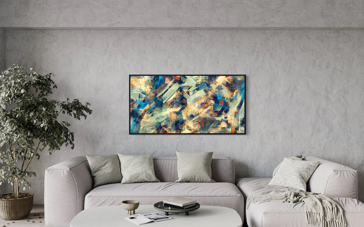 Canvas Painting - Blue Cubist Depiction